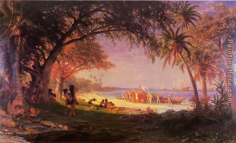 The Landing of Columbus painting - Albert Bierstadt The Landing of Columbus art painting
